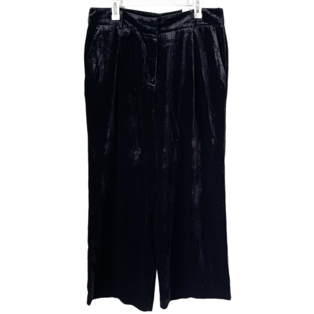 Loft Pants Women's 14 Peyton Trousers in Black Velvet NWT Night Out Cocktail